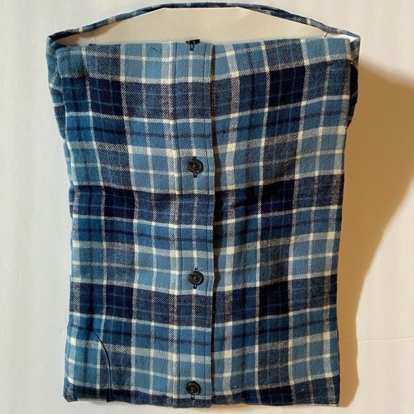 🆕NEW-MEN’S CLUB ROOM BY MACY’S FLANNEL BLUE AND WHITE PLAID BUTTON DOWN SHIRT. - Picture 16 of 16
